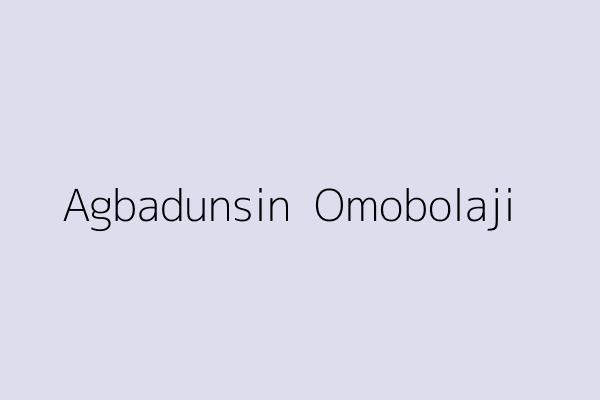 Agbadunsin  Omobolaji